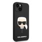Karl Lagerfeld Liquid Silicone Karl Head Case for iPhone 14 Plus Black hind ja info | Telefonide kaitsekaaned ja -ümbrised | hansapost.ee