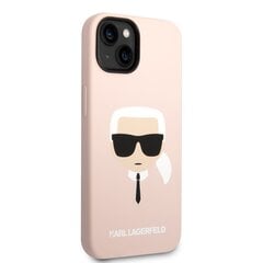 Karl Lagerfeld Liquid Silicone Karl Head Case for iPhone 14 Plus Pink цена и информация | Чехлы для телефонов | hansapost.ee