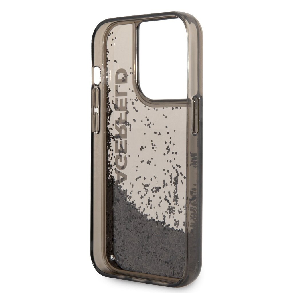 Karl Lagerfeld Translucent Liquid Glitter Case for iPhone 14 Pro Black hind ja info | Telefonide kaitsekaaned ja -ümbrised | hansapost.ee