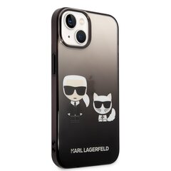 Karl Lagerfeld Gradient Karl and Choupette Case for iPhone 14 Black hind ja info | Telefonide kaitsekaaned ja -ümbrised | hansapost.ee