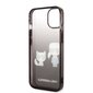 Karl Lagerfeld Gradient Karl and Choupette Case for iPhone 14 Black hind ja info | Telefonide kaitsekaaned ja -ümbrised | hansapost.ee