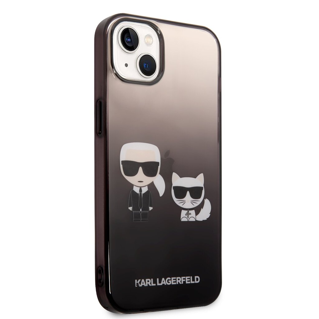 Karl Lagerfeld Gradient Karl and Choupette Case for iPhone 14 Plus Black цена и информация | Telefonide kaitsekaaned ja -ümbrised | hansapost.ee