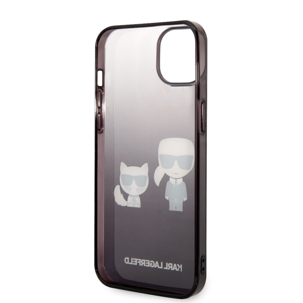 Karl Lagerfeld Gradient Karl and Choupette Case for iPhone 14 Plus Black hind ja info | Telefonide kaitsekaaned ja -ümbrised | hansapost.ee