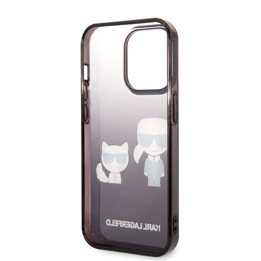 Karl Lagerfeld Gradient Karl and Choupette Case for iPhone 14 Pro Black цена и информация | Telefonide kaitsekaaned ja -ümbrised | hansapost.ee