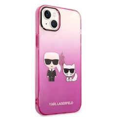 Karl Lagerfeld Gradient Karl and Choupette Case for iPhone 14 Plus Pink hind ja info | Telefonide kaitsekaaned ja -ümbrised | hansapost.ee
