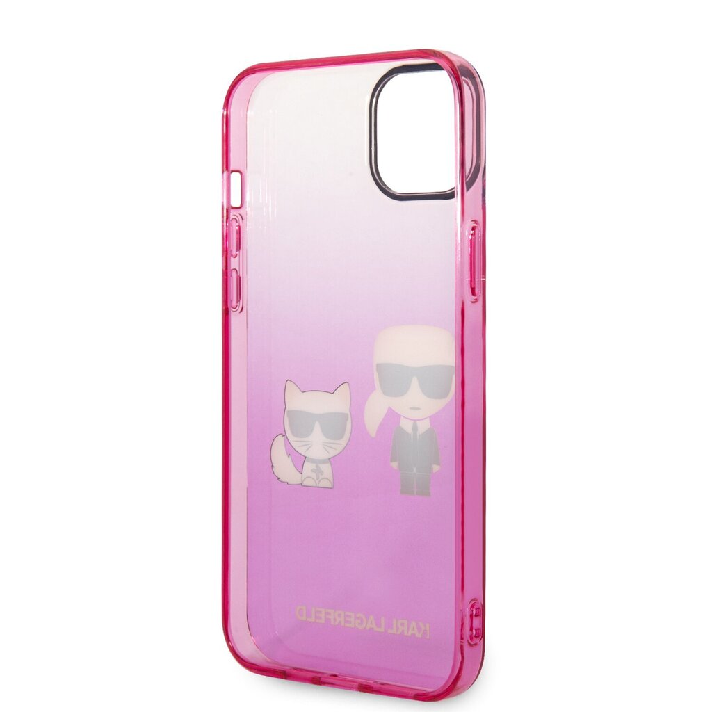 Karl Lagerfeld Gradient Karl and Choupette Case for iPhone 14 Plus Pink цена и информация | Telefonide kaitsekaaned ja -ümbrised | hansapost.ee