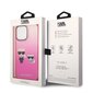 Karl Lagerfeld Gradient Karl and Choupette Case for iPhone 14 Pro Max Pink цена и информация | Telefonide kaitsekaaned ja -ümbrised | hansapost.ee