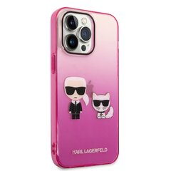 Karl Lagerfeld Gradient Karl and Choupette Case for iPhone 14 Pro Max Pink hind ja info | Telefonide kaitsekaaned ja -ümbrised | hansapost.ee