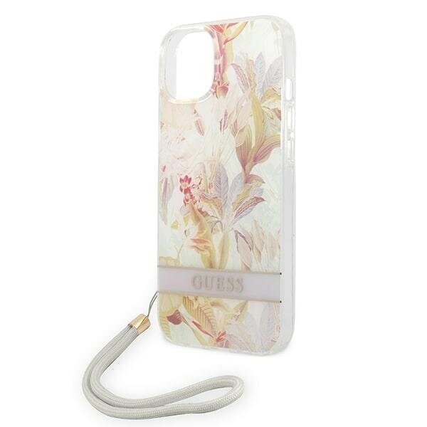 Telefoniümbris GUESS Flower Strap Hardcase - iPhone 14 Plus, lilla hind ja info | Telefonide kaitsekaaned ja -ümbrised | hansapost.ee