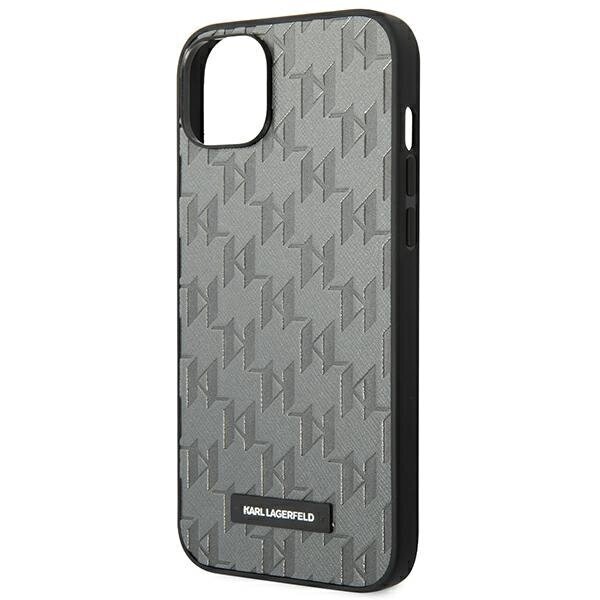 Telefoniümbris KARL LAGERFELD Case Saffiano Mono Metal Logo - iPhone 14 Plus, hall цена и информация | Telefonide kaitsekaaned ja -ümbrised | hansapost.ee