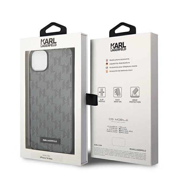 Telefoniümbris KARL LAGERFELD Case Saffiano Mono Metal Logo - iPhone 14 Plus, hall hind ja info | Telefonide kaitsekaaned ja -ümbrised | hansapost.ee