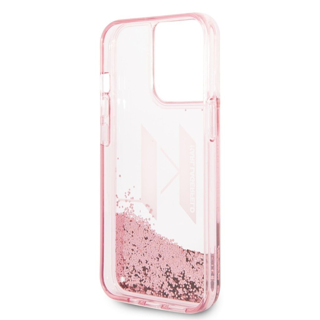 Karl Lagerfeld Liquid Glitter Big KL Logo Case for iPhone 14 Pro Max Pink цена и информация | Telefonide kaitsekaaned ja -ümbrised | hansapost.ee