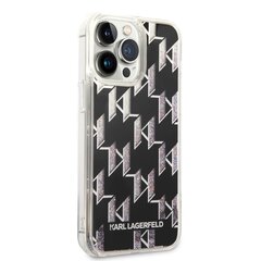 Karl Lagerfeld Monogram Liquid Glitter Case for iPhone 14 Pro Max Black цена и информация | Чехлы для телефонов | hansapost.ee