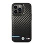 BMW M PU Carbon Blue Line Case for iPhone 14 Pro Max Black цена и информация | Telefonide kaitsekaaned ja -ümbrised | hansapost.ee