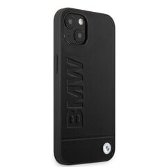 BMW Leather Hot Stamp Case for iPhone 14 Black hind ja info | Telefonide kaitsekaaned ja -ümbrised | hansapost.ee