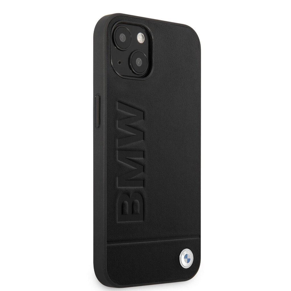 BMW Leather Hot Stamp Case for iPhone 14 Black цена и информация | Telefonide kaitsekaaned ja -ümbrised | hansapost.ee