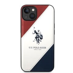 U.S. Polo PU Leather Double Horse Case for iPhone 14 Red/White/Navy цена и информация | Чехлы для телефонов | hansapost.ee