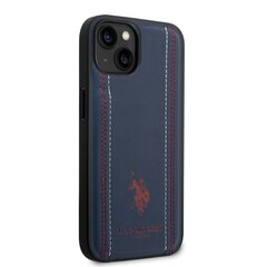 U.S. Polo PU Leather Stitched Lines Case for iPhone 14 Navy цена и информация | Чехлы для телефонов | hansapost.ee