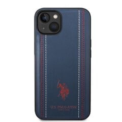 U.S. Polo PU Leather Stitched Lines Case for iPhone 14 Navy цена и информация | Чехлы для телефонов | hansapost.ee