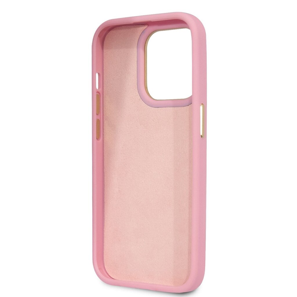 Guess PU Croco with Metal Camera Outline Case for iPhone 14 Pro Pink цена и информация | Telefonide kaitsekaaned ja -ümbrised | hansapost.ee