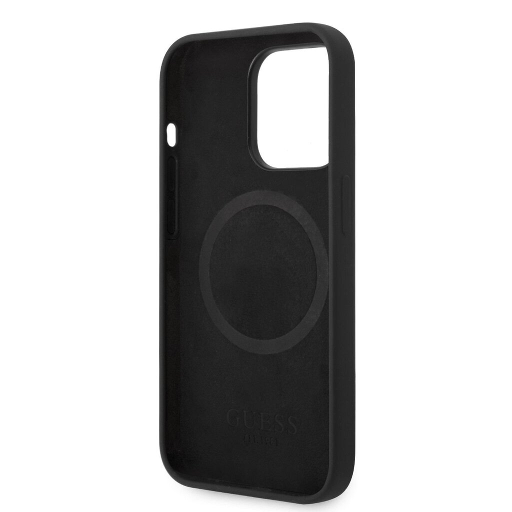Guess Silicone Metal Logo MagSafe Compatible Case for iPhone 14 Pro Max Black цена и информация | Telefonide kaitsekaaned ja -ümbrised | hansapost.ee