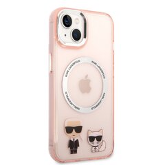 Karl Lagerfeld MagSafe Compatible Case Karl and Choupette for iPhone 14 Pink цена и информация | Чехлы для телефонов | hansapost.ee