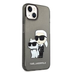 Karl Lagerfeld IML Glitter Karl and Choupette NFT Case for iPhone 14 Black цена и информация | Чехлы для телефонов | hansapost.ee