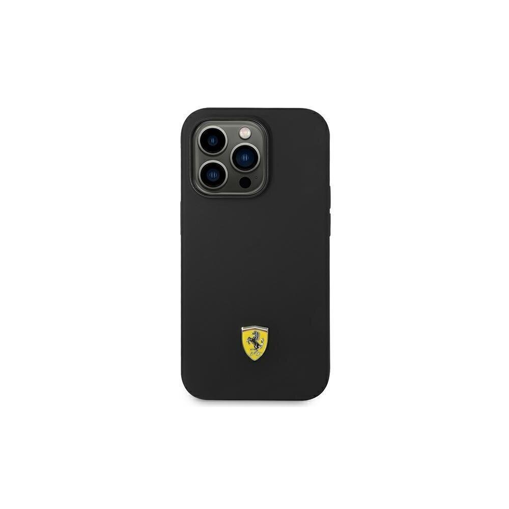 Ferrari case for iPhone 14 Pro Max 6,7&quot; FEHCP14XSIBBK black hardcase Silicone Metal Logo цена и информация | Telefonide kaitsekaaned ja -ümbrised | hansapost.ee