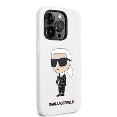 Karl Lagerfeld Liquid Silicone Ikonik NFT Case for iPhone 14 Pro Max White hind ja info | Telefonide kaitsekaaned ja -ümbrised | hansapost.ee