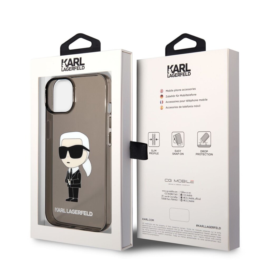 Karl Lagerfeld IML Ikonik NFT Case for iPhone 14 Plus Black цена и информация | Telefonide kaitsekaaned ja -ümbrised | hansapost.ee