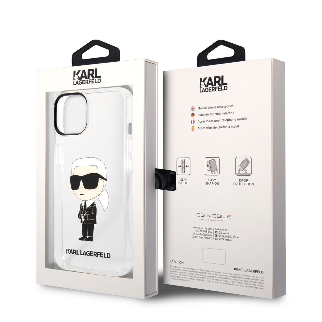 Karl Lagerfeld IML Ikonik NFT Case for iPhone 14 Plus Transparent цена и информация | Telefonide kaitsekaaned ja -ümbrised | hansapost.ee