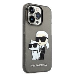 Karl Lagerfeld IML Glitter Karl and Choupette NFT Case for iPhone 14 Pro Black hind ja info | Telefonide kaitsekaaned ja -ümbrised | hansapost.ee
