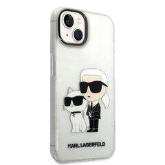 Karl Lagerfeld IML Glitter Karl and Choupette NFT Case for iPhone 14 Transparent hind ja info | Telefonide kaitsekaaned ja -ümbrised | hansapost.ee