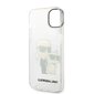 Karl Lagerfeld IML Glitter Karl and Choupette NFT Case for iPhone 14 Transparent hind ja info | Telefonide kaitsekaaned ja -ümbrised | hansapost.ee