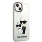 Karl Lagerfeld IML Glitter Karl and Choupette NFT Case for iPhone 14 Plus Transparent цена и информация | Telefonide kaitsekaaned ja -ümbrised | hansapost.ee