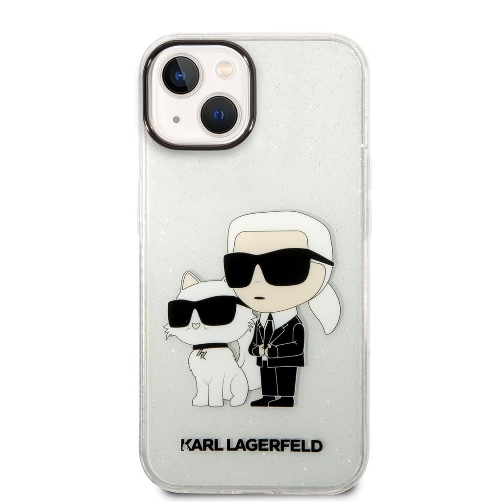 Karl Lagerfeld IML Glitter Karl and Choupette NFT Case for iPhone 14 Plus Transparent цена и информация | Telefonide kaitsekaaned ja -ümbrised | hansapost.ee