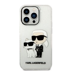 Karl Lagerfeld IML Glitter Karl and Choupette NFT Case for iPhone 14 Pro Transparent hind ja info | Telefonide kaitsekaaned ja -ümbrised | hansapost.ee