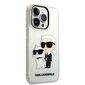 Karl Lagerfeld IML Glitter Karl and Choupette NFT Case for iPhone 14 Pro Transparent hind ja info | Telefonide kaitsekaaned ja -ümbrised | hansapost.ee