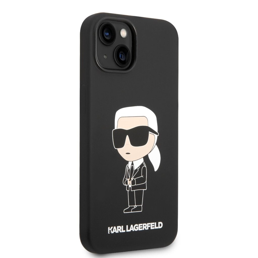 Karl Lagerfeld Liquid Silicone Ikonik NFT Case for iPhone 14 Plus Black hind ja info | Telefonide kaitsekaaned ja -ümbrised | hansapost.ee