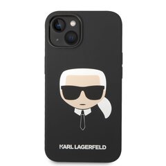 Karl Lagerfeld MagSafe Compatible Case Liquid Silicone Karl Head for iPhone 14 Black hind ja info | Telefonide kaitsekaaned ja -ümbrised | hansapost.ee