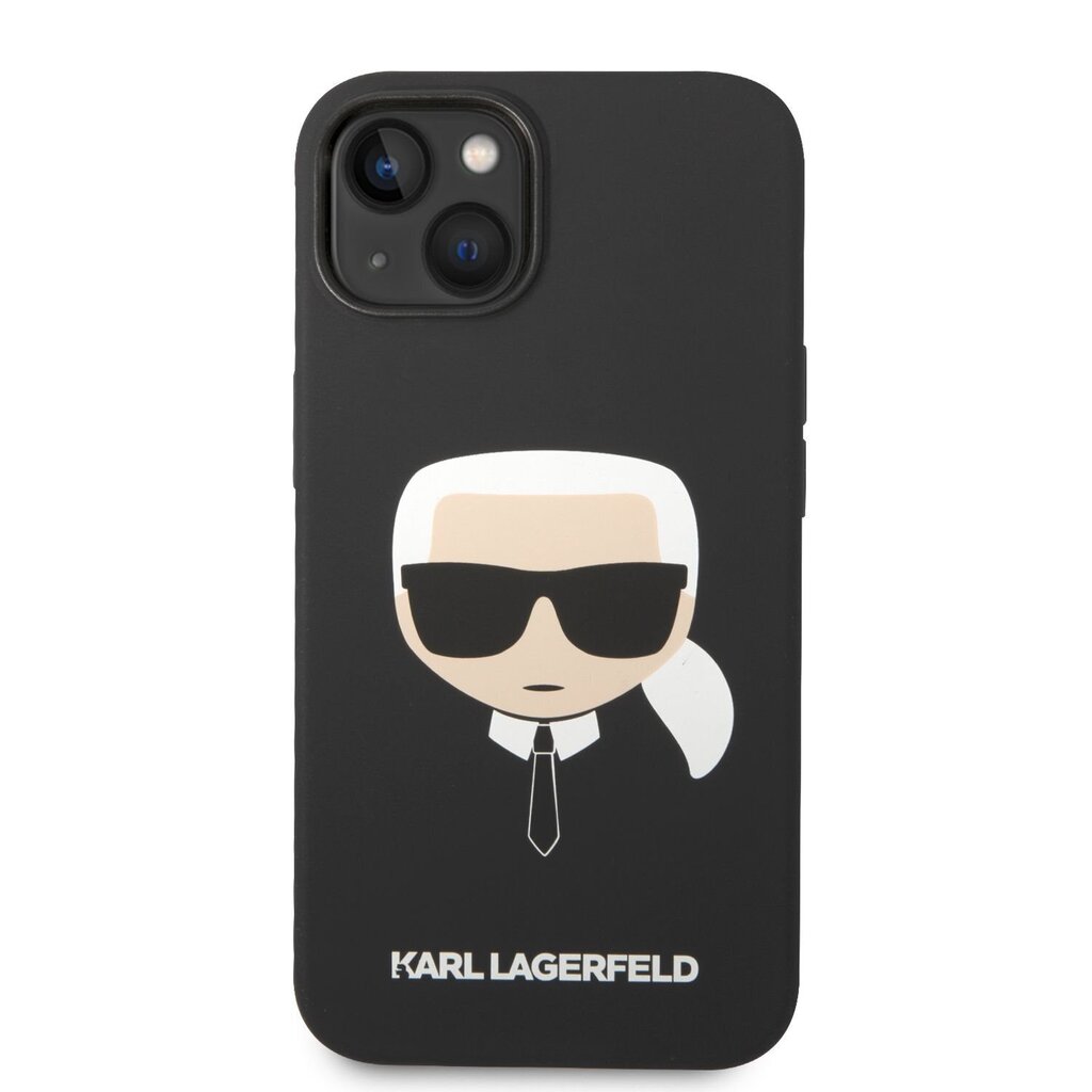 Karl Lagerfeld MagSafe Compatible Case Liquid Silicone Karl Head for iPhone 14 Plus Black hind ja info | Telefonide kaitsekaaned ja -ümbrised | hansapost.ee