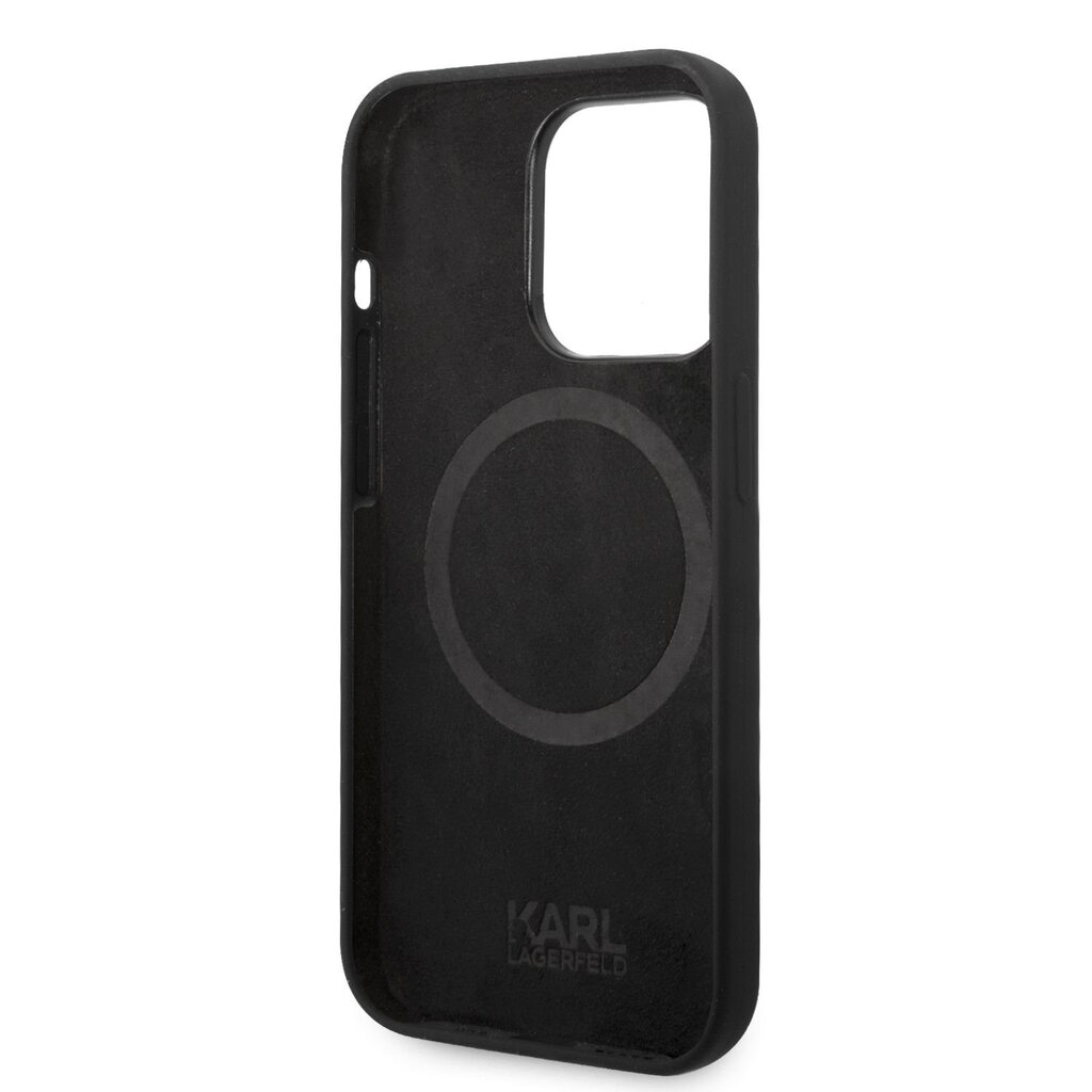 Karl Lagerfeld MagSafe Compatible Case Liquid Silicone Karl Head for iPhone 14 Pro Black hind ja info | Telefonide kaitsekaaned ja -ümbrised | hansapost.ee