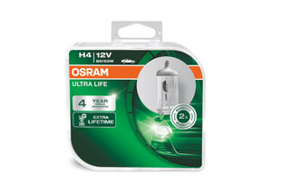 Автомобильная лампа Osram Ultra Life H4 12V 60/55W цена и информация | Автомобильные лампочки | hansapost.ee