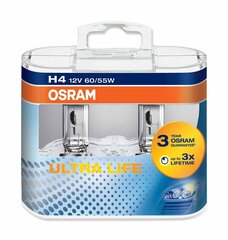 Автомобильная лампа Osram Ultra Life H4 12V 60/55W цена и информация | Автомобильные лампочки | hansapost.ee