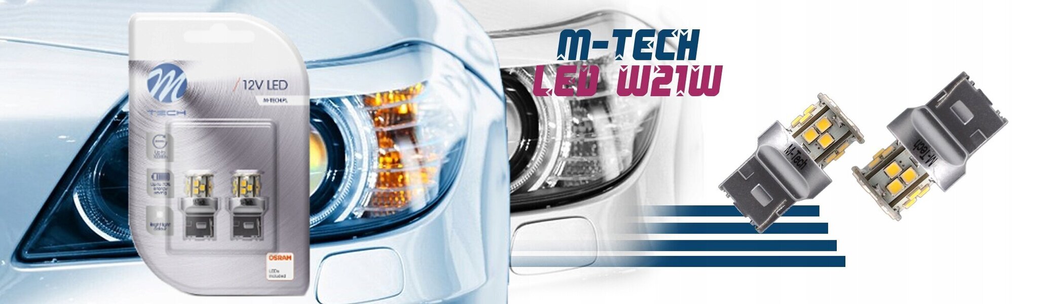 LED pirn M-Tech T20 W20W 12V, 2 tk цена и информация | Autopirnid | hansapost.ee