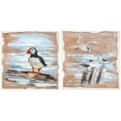 Maal DKD Home Decor Linnud Vahemere (45 x 2,7 x 45 cm) (2 Ühikut) hind ja info | Seinapildid | hansapost.ee