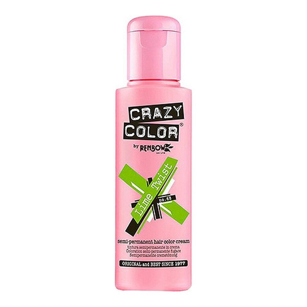 Poolpüsiv Toon Lime Twist Crazy Color Nº 68 (100 ml) цена и информация | Juuksevärvid | hansapost.ee