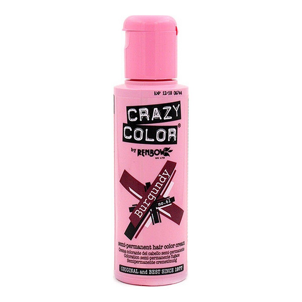 Poolpüsiv Toon Burgundy Crazy Color Nº 61 (100 ml) hind ja info | Juuksevärvid | hansapost.ee