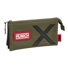 Kolme tõmblukuga pliiatsikarp Munich Class Must Militaarroheline (22 x 12 x 3 cm) hind ja info | Kirjatarvikud | hansapost.ee