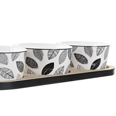 Комплект для аперитива DKD Home Decor Листья Бамбук Керамика (28,5 x 10 x 5 cm) (4 Предметы) цена и информация | Посуда, тарелки, обеденные сервизы | hansapost.ee